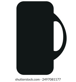 icon in the shape of a rectangular beer glass filled with a black background, for the Oktoberfest holiday