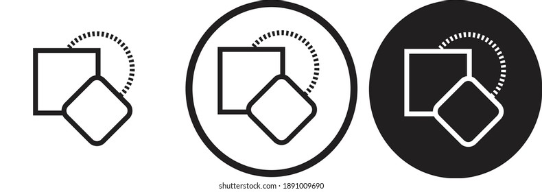 icon shapes insert  black outline logo for web site design 
and mobile dark mode apps 
Vector illustration on a white background