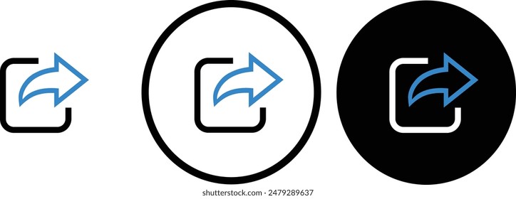 icon share black outline for web site design 
and mobile dark mode apps 
Vector illustration on a white background