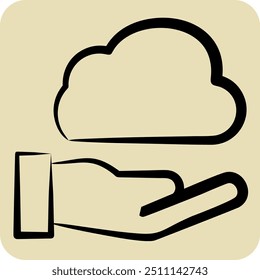 Icon Share Cloud. relacionado com Símbolo de rede. estilo desenhado à mão. ilustração simples