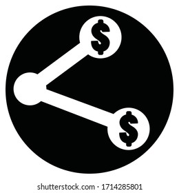 Icono de la financiación compartida. Estilo plano