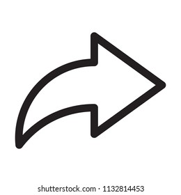 Icon Share, Forward. Logo, design, universal, business, social media. Pixel perfect. Vector Eps10.