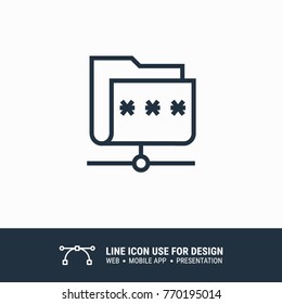 Icon sharing folder password graphic design single icon vector illustration