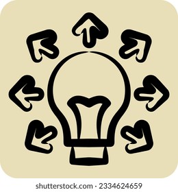 Icon Sharing Idea. related to Art and Media symbol. hand drawn style. simple design editable