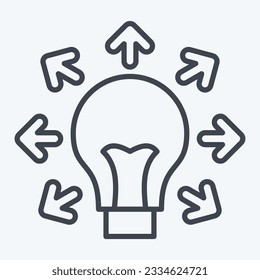 Icon Sharing Idea. related to Art and Media symbol. line style. simple design editable