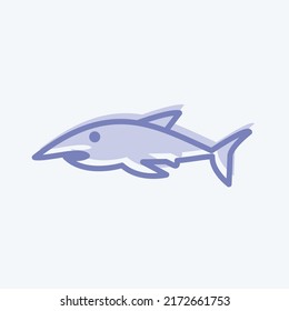 Icon Shark 1. suitable for Sea symbol. two tone style. simple design editable. design template vector. simple symbol illustration