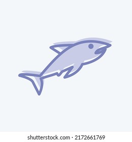 Icon Shark 2. suitable for Sea symbol. two tone style. simple design editable. design template vector. simple symbol illustration