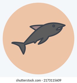 Icon Shark 2. suitable for Sea symbol. color mate style. simple design editable. design template vector. simple symbol illustration