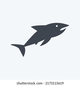 Icon Shark 2. suitable for Sea symbol. glyph style. simple design editable. design template vector. simple symbol illustration