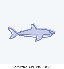 Icon Shark. suitable for animal symbol. two tone style. simple design editable. design template vector. simple symbol illustration