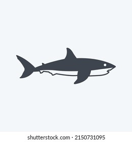Icon Shark. suitable for animal symbol. glyph style. simple design editable. design template vector. simple symbol illustration