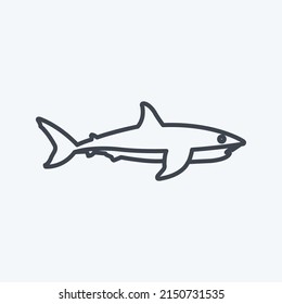 Icon Shark. suitable for animal symbol. line style. simple design editable. design template vector. simple symbol illustration