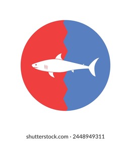 icon shark vector template illustration logo design