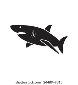 icon shark vector template illustration logo design