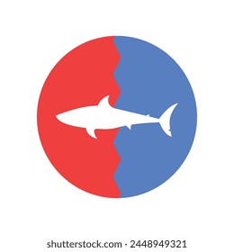 icon shark vector template illustration logo design