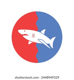 icon shark vector template illustration logo design