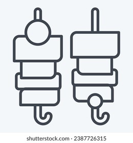 Icon Shashlik. related to Russia symbol. line style. simple design editable. simple illustration