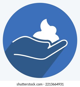 Icon Shave Foam. suitable for Barbershop symbol. long shadow style. simple design editable. design template vector. simple illustration