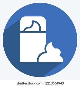 Icon Shaving Cream. suitable for Barbershop symbol. long shadow style. simple design editable. design template vector. simple illustration