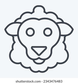 Icon Sheep. related to Animal symbol. line style. simple design editable. simple illustration