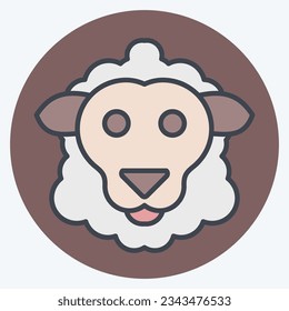 Icon Sheep. related to Animal symbol. color mate style. simple design editable. simple illustration