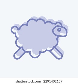 Icon Sheep. related to Eid Al Adha symbol. Two Tone Style. simple design editable. simple illustration