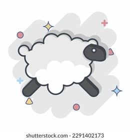 Icon Sheep. related to Eid Al Adha symbol. Comic Style. simple design editable. simple illustration