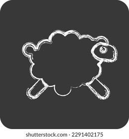 Icon Sheep. related to Eid Al Adha symbol. Chalk Style. simple design editable. simple illustration