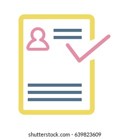 Icon sheet of paper, document and people icon. Vector illustration