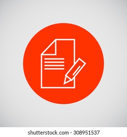 Icon of sheet of paper with pencil taking notes