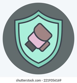 Icon Sheild. related to Combat Sport symbol. color mate style. simple design editable. simple illustration.boxing