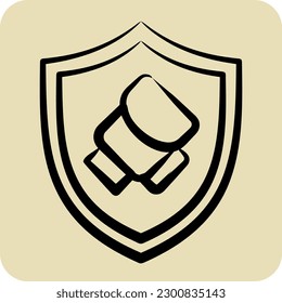Icon Sheild. related to Combat Sport symbol. hand drawn style. simple design editable. simple illustration.boxing
