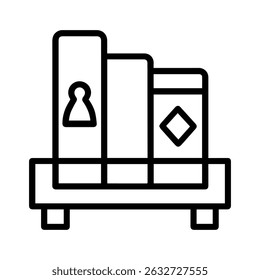 icon shelf with board games on white background vector
Vector line icon board games