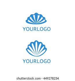 icon shell logo with a pearl inside. Vector stock