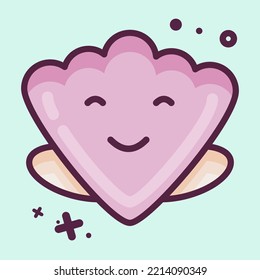 Icon Shell. suitable for Summer symbol. MBE style. simple design editable. design template vector. simple illustration