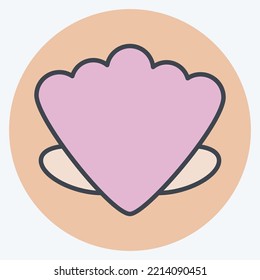 Icon Shell. suitable for Summer symbol. color mate style. simple design editable. design template vector. simple illustration