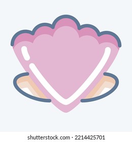 Icon Shell. suitable for Summer symbol. doodle style. simple design editable. design template vector. simple illustration