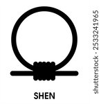 Icon of shen ring symbol. Amulet hieroglyph denoting infinity. Shen Ring Egyptian vector illustration. Logo, sign, icon, symbol isolated on white background.