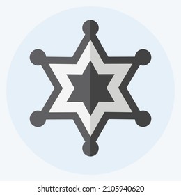 Icon Sherrif Badge - Flat Style - Simple illustration, Good for Prints , Announcements, Etc