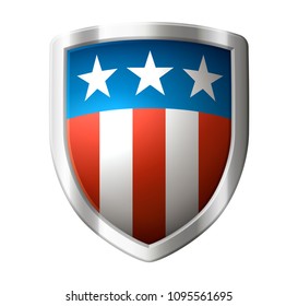 Icon of shield, with american traditional design, EPS 10 contains transparency.