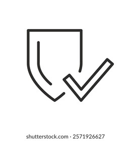 icon of shield with check mark, approved security, protective check mark symbol, vector icons eps10