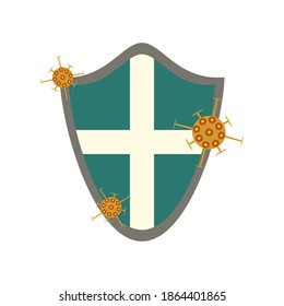 Icon, shield from the coronavirus. vector