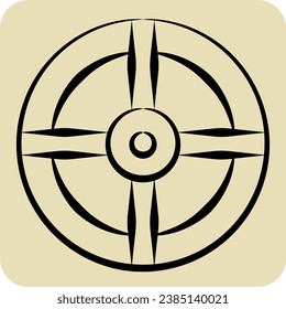 Icon Shield. related to Celtic symbol. hand drawn style. simple design editable. simple illustration