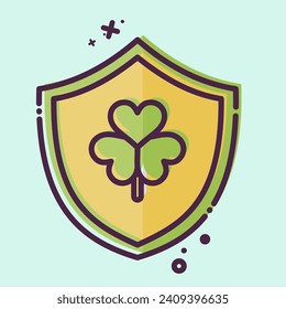 Icon Shield. related to Ireland symbol. MBE style. simple design editable. simple illustration