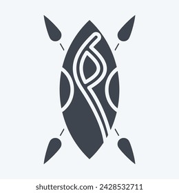 Icon Shield. related to Kenya symbol. glyph style. simple design editable. simple illustration