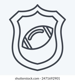 Icon Shield. related to Rugby symbol. line style. simple design illustration