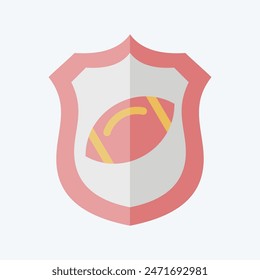 Icon Shield. related to Rugby symbol. flat style. simple design illustration