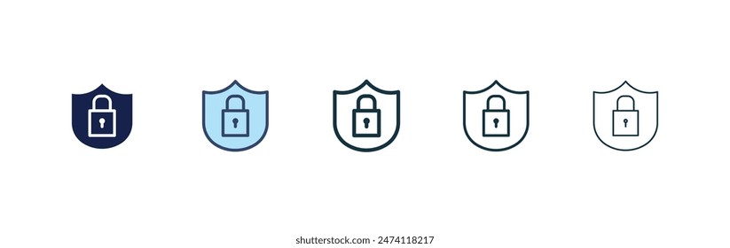 Icono de un escudo que representa la seguridad y la protección en estilo negro relleno y perfilado.
