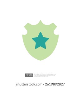 Icon of a Shield with a Star Symbolizing Law and Judgment in a Professional Context