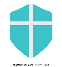 icon shield status for protection using flat style and blue color dominate